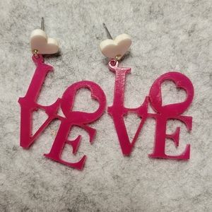 LOVE acrylic handmade earrings